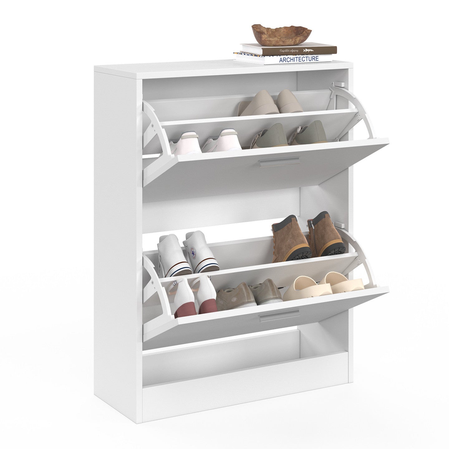 IDMarket - Scarpiera a 2 ante bianca