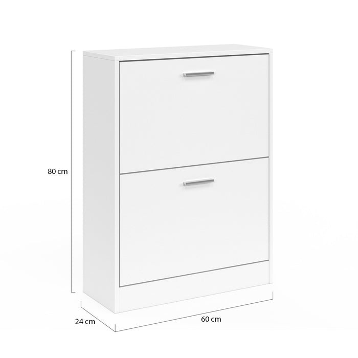 IDMarket - Scarpiera a 2 ante bianca