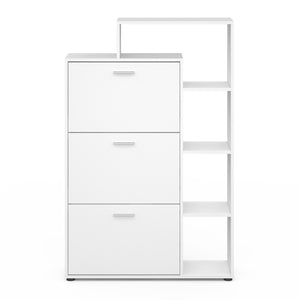 IDMarket - Scarpiera a 3 ante con ripiano bianco