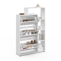 IDMarket - Scarpiera a 3 ante con ripiano bianco