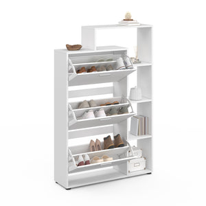 IDMarket - Scarpiera a 3 ante con ripiano bianco