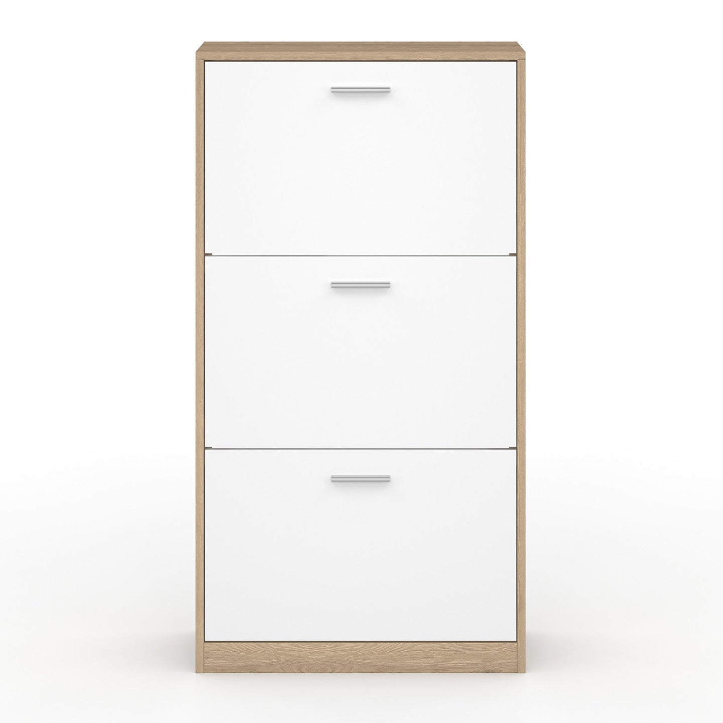 IDMarket - Scarpiera a 3 ante effetto faggio e bianco