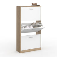 IDMarket - Scarpiera a 3 ante effetto faggio e bianco