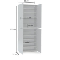 Scarpiera a 4 ante XL con 10 ripiani MISTER made in Italy - Grigio