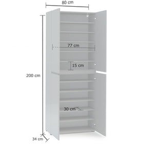 Scarpiera a 4 ante XL con 10 ripiani MISTER made in Italy - Grigio