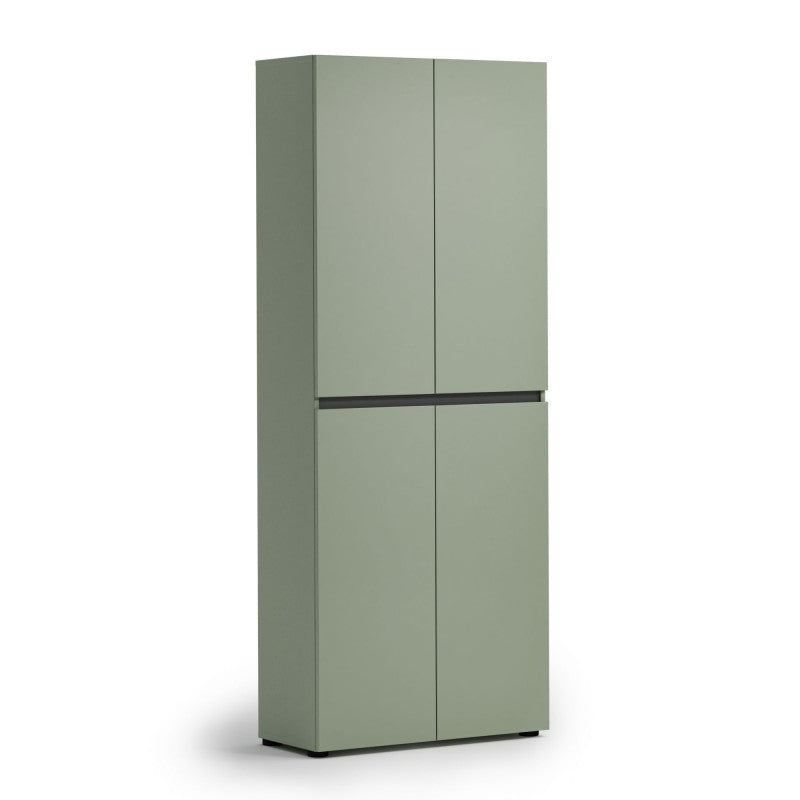 Scarpiera a 4 ante XL con 10 ripiani MISTER VERDE SALVIA made in Italy