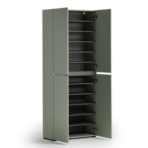 Scarpiera a 4 ante XL con 10 ripiani MISTER VERDE SALVIA made in Italy