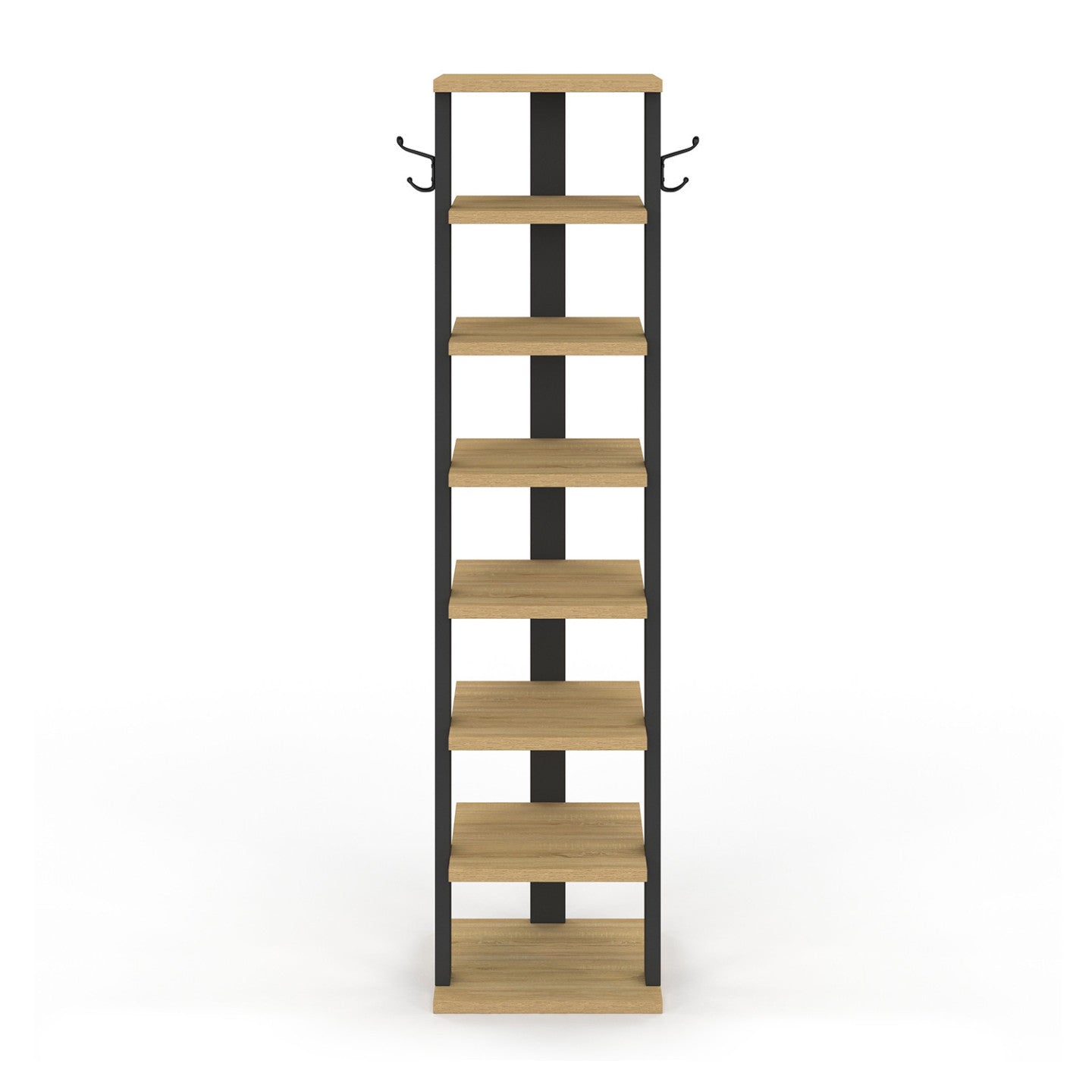 IDMarket - Scarpiera a 8 livelli con pioli in legno e neri