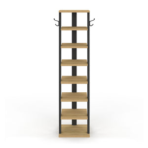 IDMarket - Scarpiera a 8 livelli con pioli in legno e neri