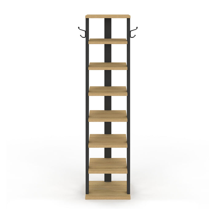 IDMarket - Scarpiera a 8 livelli con pioli in legno e neri