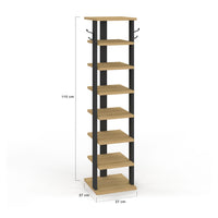 IDMarket - Scarpiera a 8 livelli con pioli in legno e neri