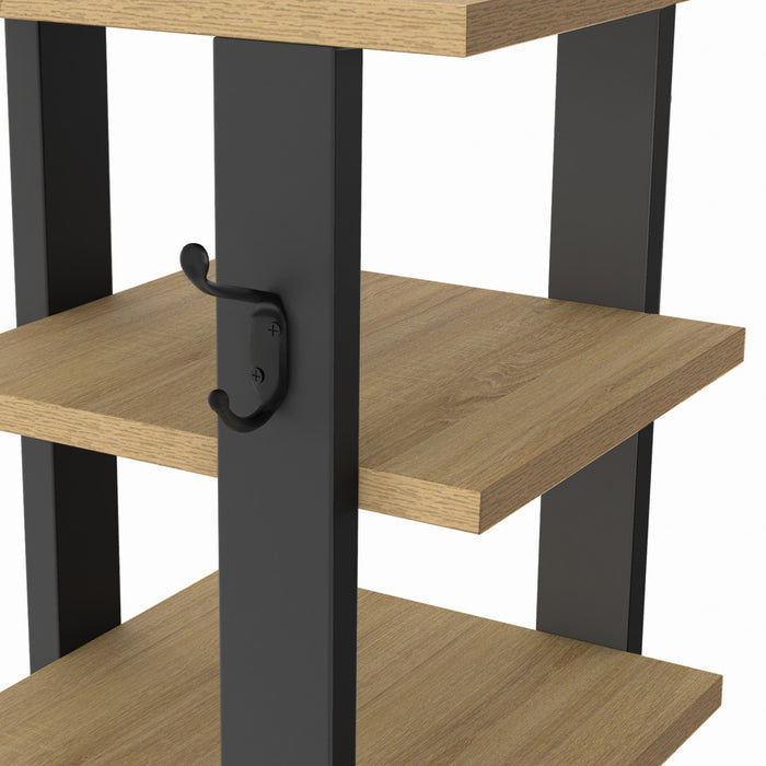 IDMarket - Scarpiera a 8 livelli con pioli in legno e neri