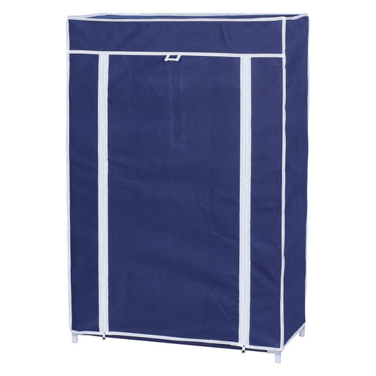 Scarpiera Armadio In Tnt 5 Ripiani Con Struttura Metallo 61x30x90 Cm Blu
