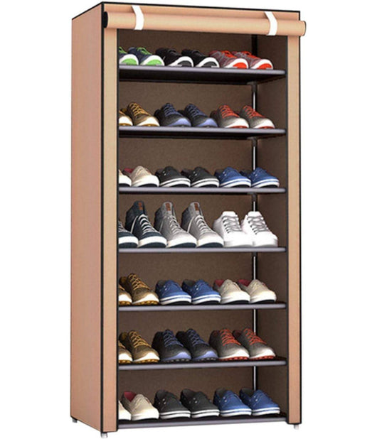 Scarpiera Armadio Salvaspazio 60x30x122cm Scarpe Rivestimento Tessuto Chiusura         