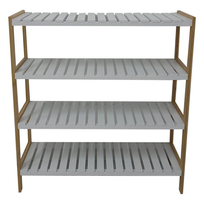 Scarpiera Axis 70x26x75 Bamboo Bianco E Naturale