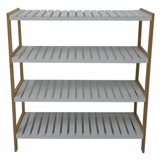 Scarpiera Axis 70x26x75 Bamboo Bianco E Naturale