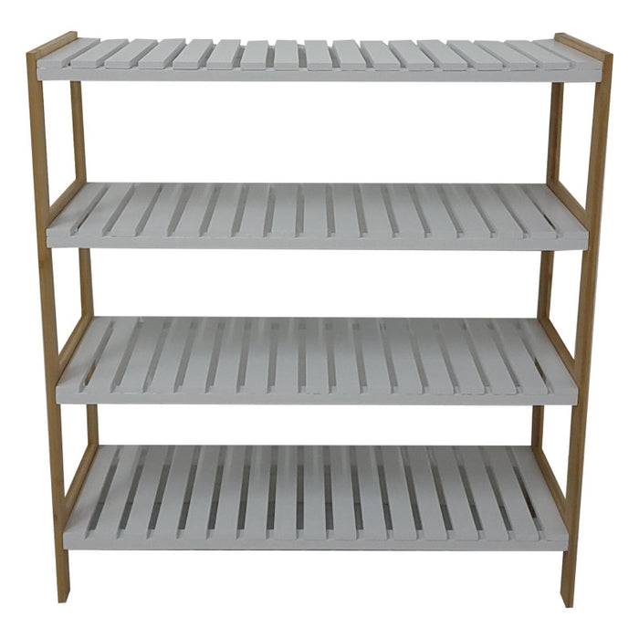 Scarpiera Axis 70x26x75 Bamboo Bianco E Naturale