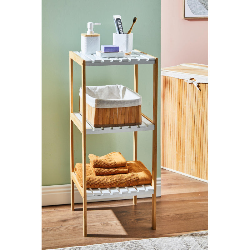 Scarpiera Axis 70x26x75 Bamboo Bianco E Naturale