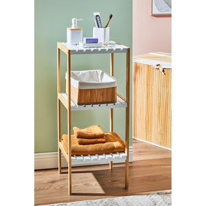 Scarpiera Axis 70x26x75 Bamboo Bianco E Naturale