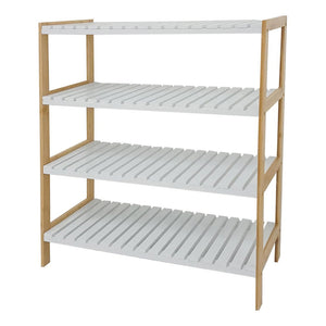 Scarpiera Axis 70x26x75 Bamboo Bianco E Naturale