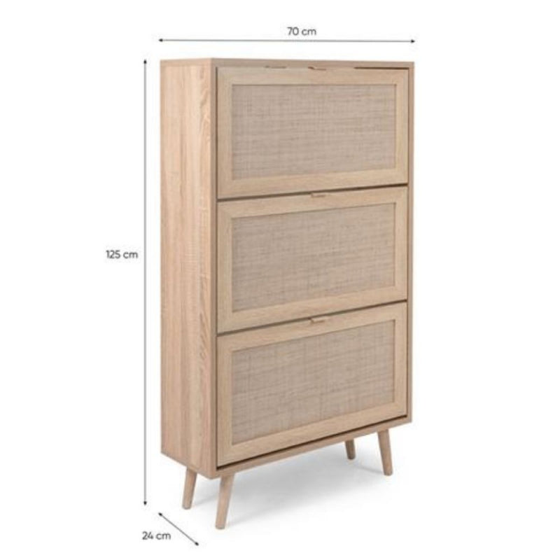 Scarpiera Bali 49A 3 ante a ribalta effetto vimini