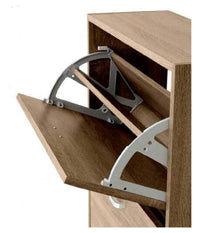 Scarpiera Bassa 2 Ante Doppia A Ribalta Salvaspazio Slim Noce 81x63x24cm 827624         