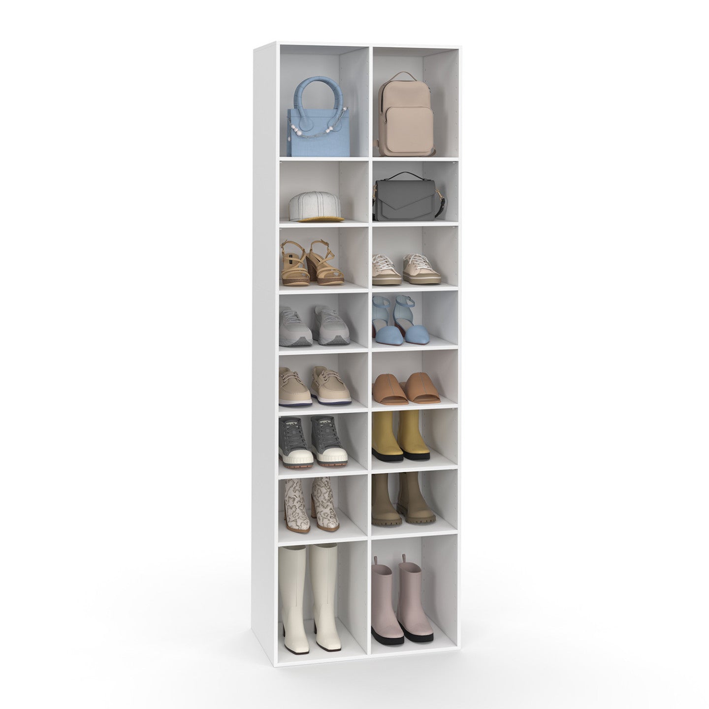 IDMarket - Scarpiera bianca a 16 scomparti