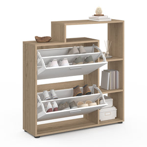 IDMarket - Scarpiera bianca a 2 ante con ripiano