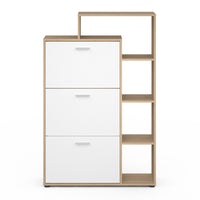 IDMarket - Scarpiera bianca a 3 ante con ripiano