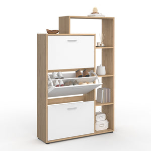 IDMarket - Scarpiera bianca a 3 ante con ripiano