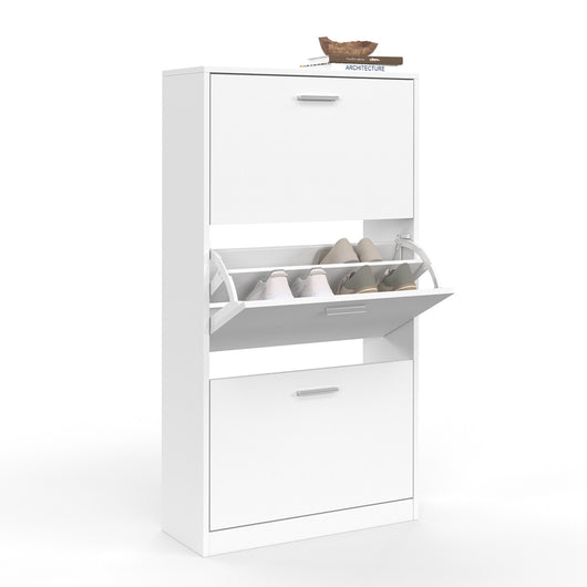 IDMarket - Scarpiera bianca a 3 ante