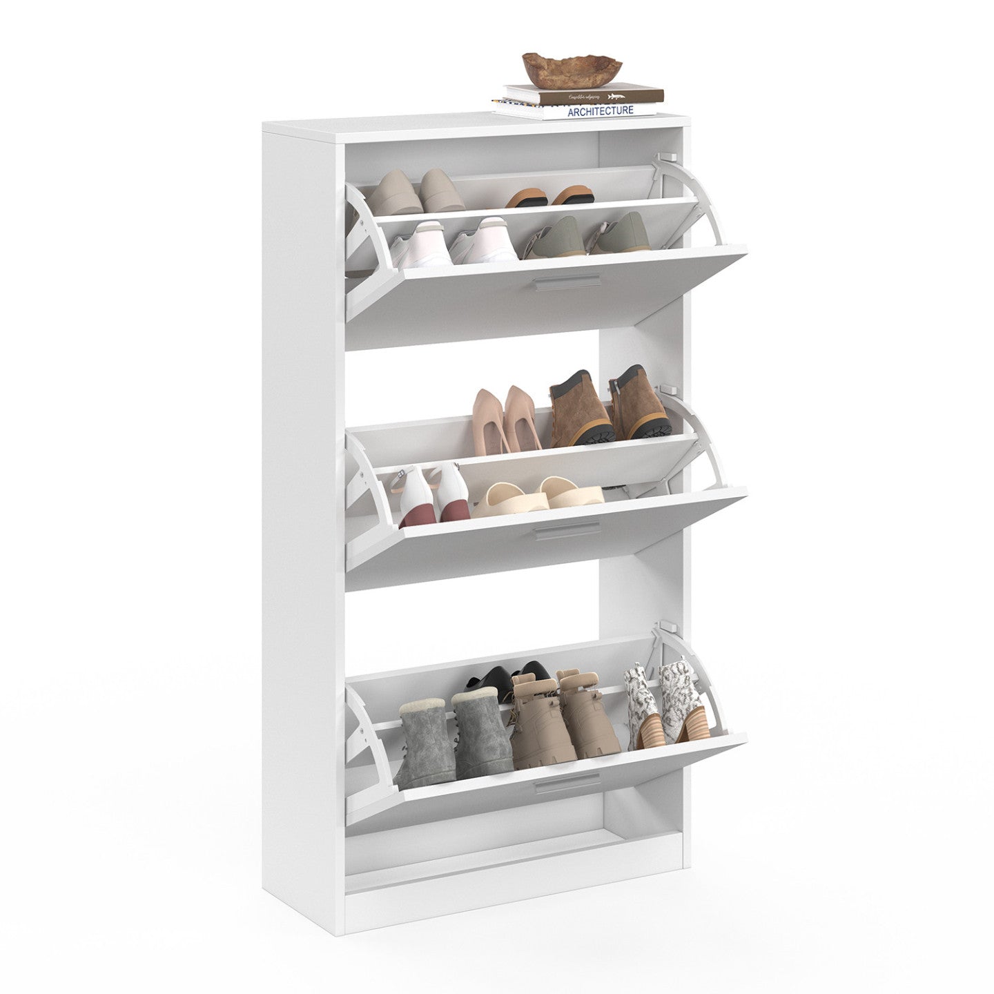 IDMarket - Scarpiera bianca a 3 ante