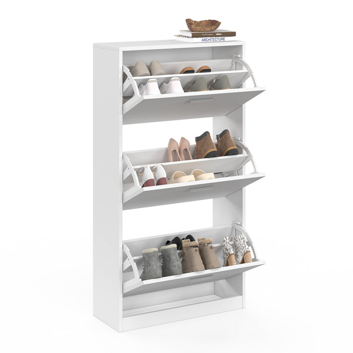 IDMarket - Scarpiera bianca a 3 ante