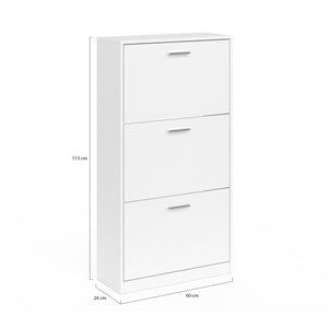 IDMarket - Scarpiera bianca a 3 ante