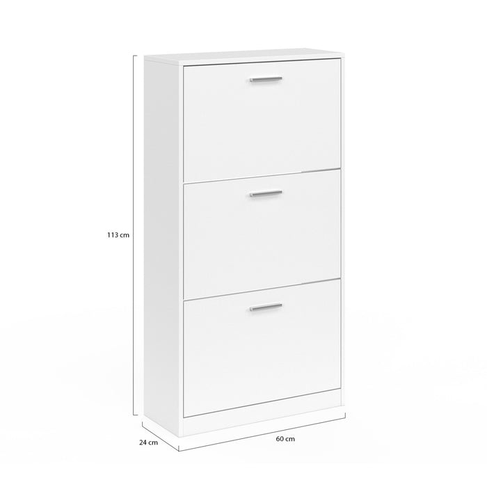 IDMarket - Scarpiera bianca a 3 ante