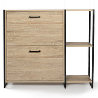 IDMarket - Scarpiera con 2 ante con ripiano design industriale LUIS