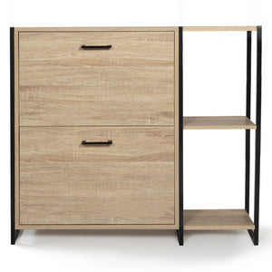 IDMarket - Scarpiera con 2 ante con ripiano design industriale LUIS