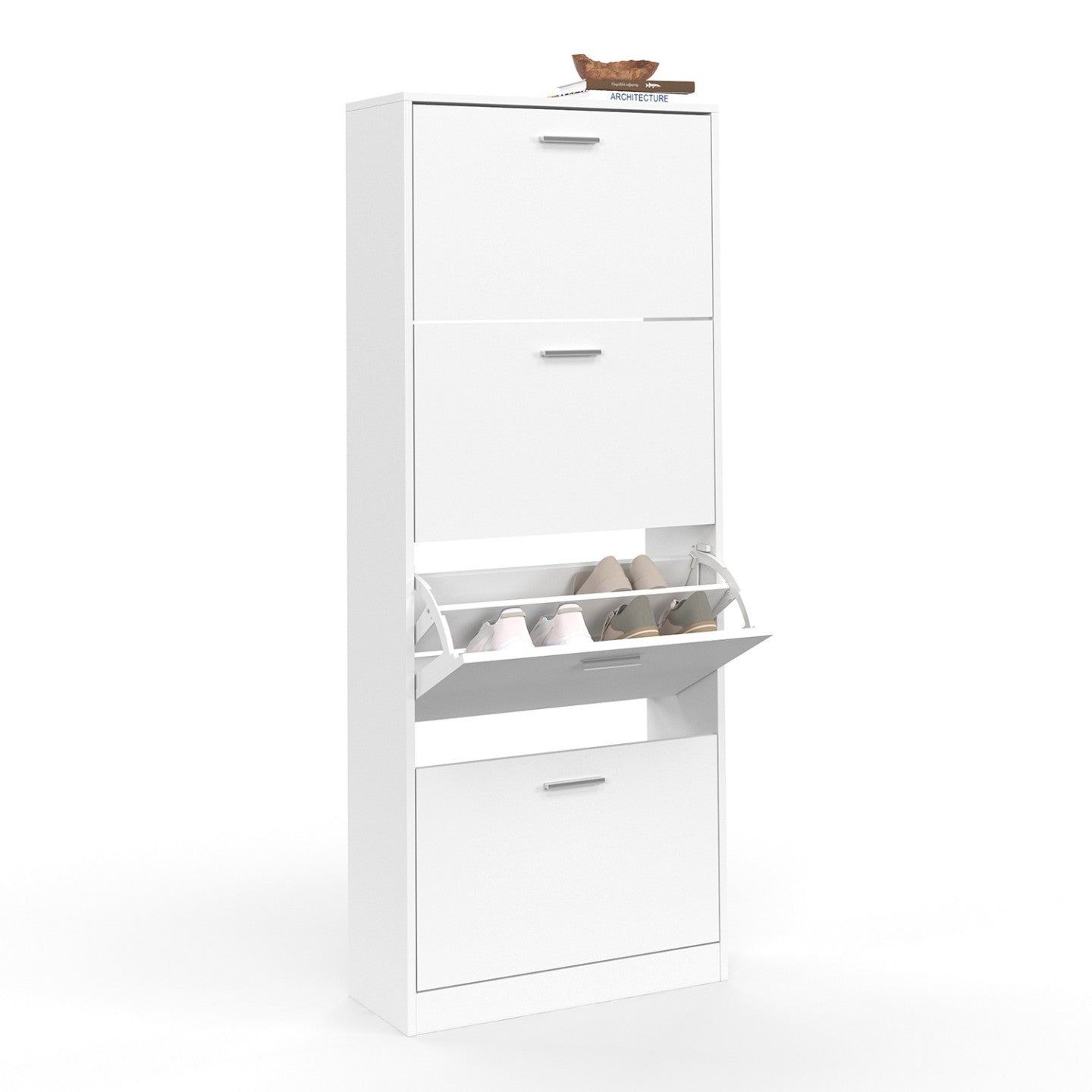 IDMarket - Scarpiera con 4 ante bianco