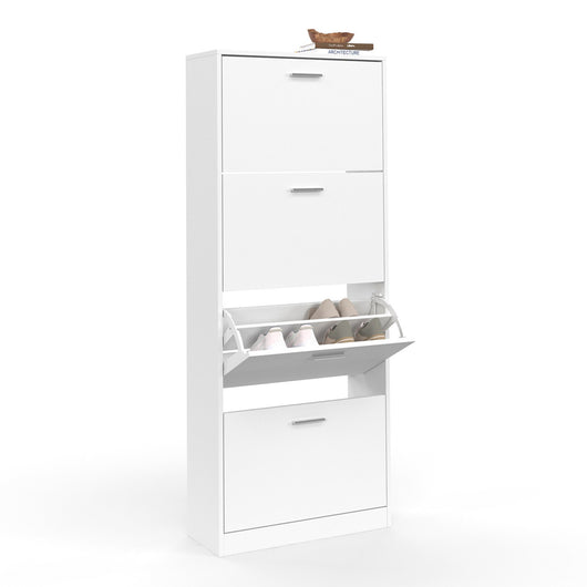 IDMarket - Scarpiera con 4 ante bianco