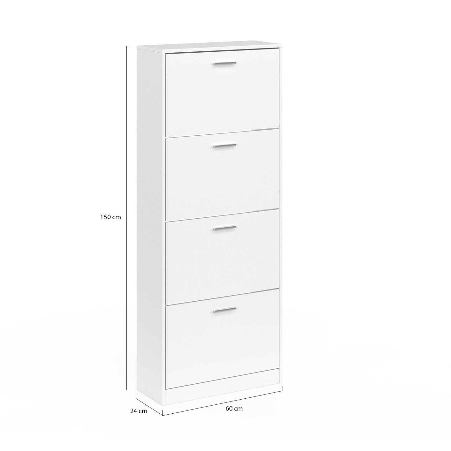 IDMarket - Scarpiera con 4 ante bianco