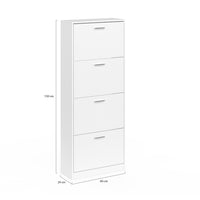 IDMarket - Scarpiera con 4 ante bianco