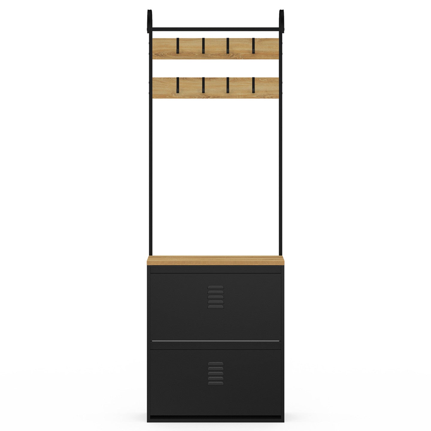IDMarket - Scarpiera da corridoio ESTER a 2 ante in metallo nero