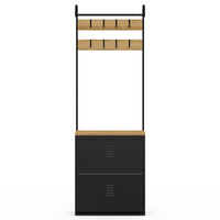 IDMarket - Scarpiera da corridoio ESTER a 2 ante in metallo nero