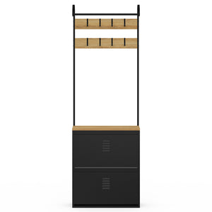 IDMarket - Scarpiera da corridoio ESTER a 2 ante in metallo nero