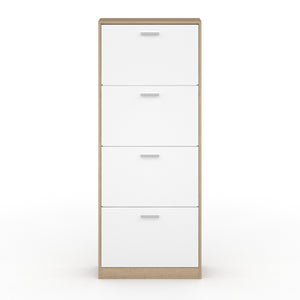 IDMarket - Scarpiera effetto faggio con 4 ante bianco