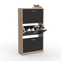 IDMarket - Scarpiera effetto faggio nera 3 ante