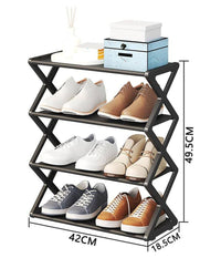 Scarpiera Forma X Custodia Multifunzionale In Acciaio Portascarpe Staccabile Nero         