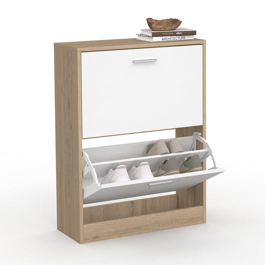 IDMarket - Scarpiera in finto faggio 2 ante bianco