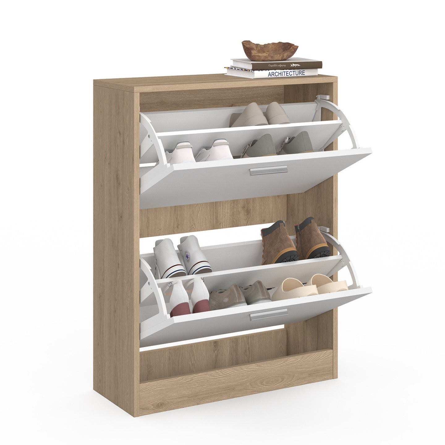 IDMarket - Scarpiera in finto faggio 2 ante bianco