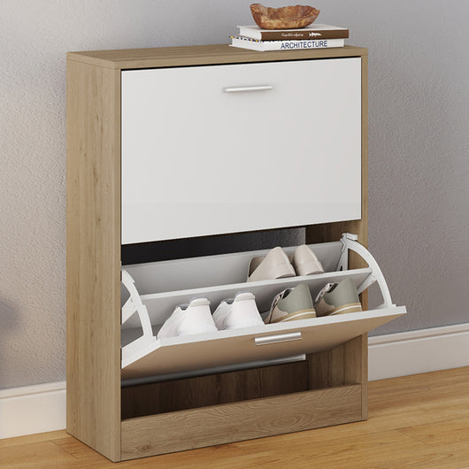 IDMarket - Scarpiera in finto faggio 2 ante bianco